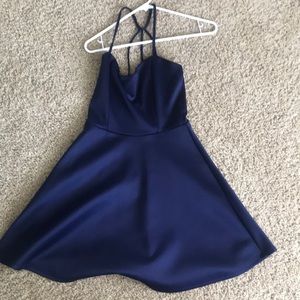 blue skater dress